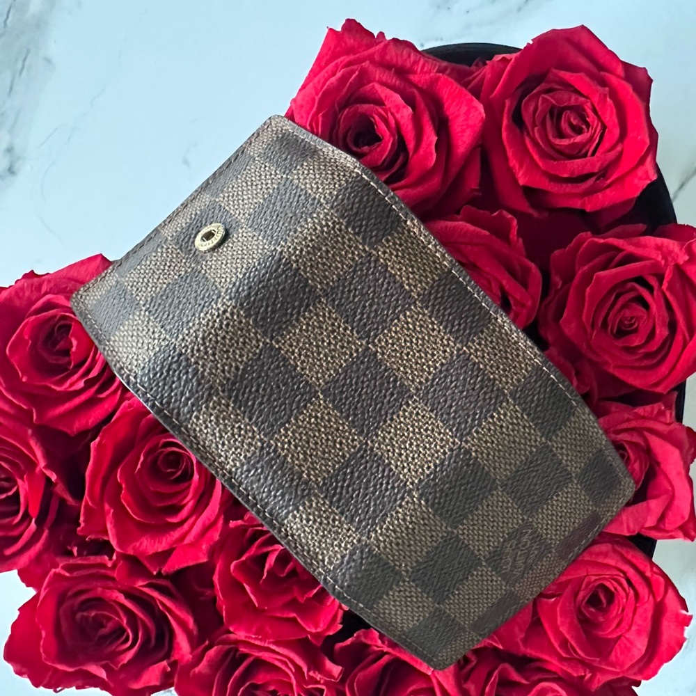 Louis Vuitton Brown and Gold Cufflinks Travel Case - Picture 6 of 7